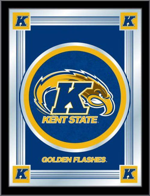 Kent State Mirror w/ Golden Flashes Logo - Wood Frame Image 1