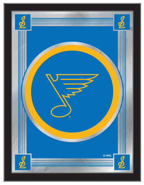 St Louis Mirror w/ Blues Logo - Wood Frame