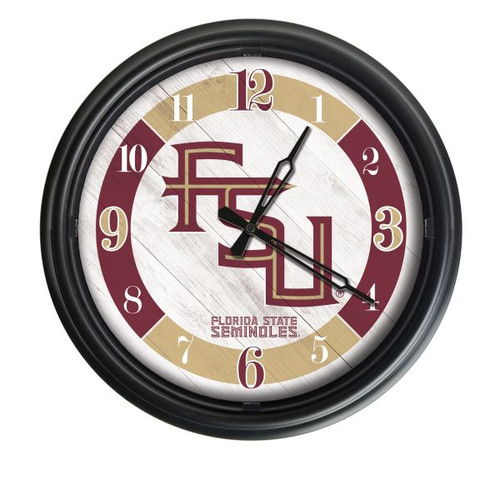Florida State (Script) Indoor/Outdoor LED Wall Clock Image 1