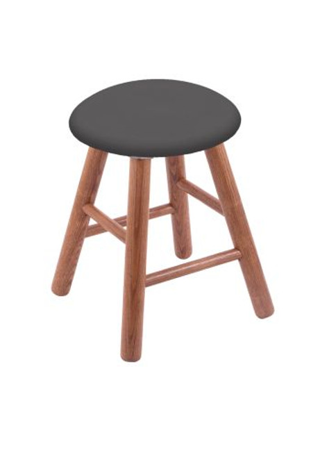 Vanity Stool - Oak Smooth Legs, Medium Finish, Canter Storm Seat Image 1