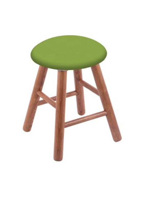 Vanity Stool - Oak Smooth Legs, Medium Finish, Canter Kiwi Green Seat Image 1