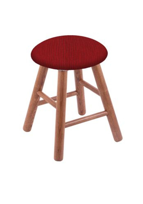 Vanity Stool - Oak Smooth Legs, Medium Finish, Graph Ruby Seat Image 1