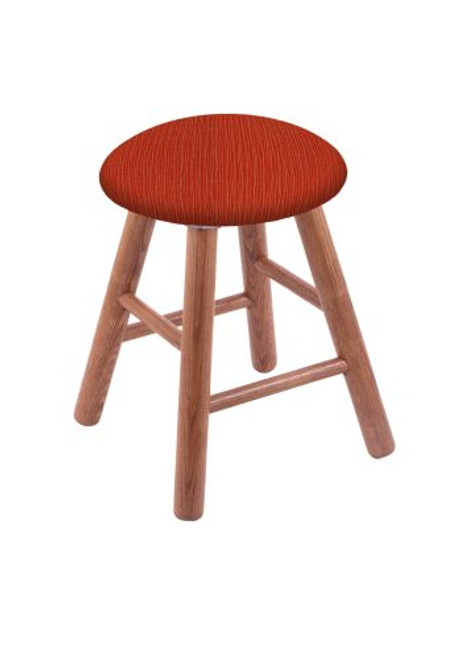 Vanity Stool - Oak Smooth Legs, Medium Finish, Graph Poppy Seat Image 1