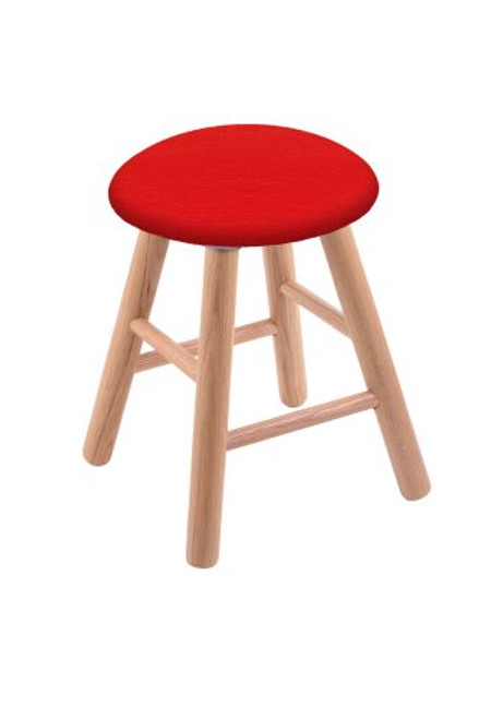 Vanity Stool - Oak Smooth Legs, Natural Finish, Canter Red Seat Image 1