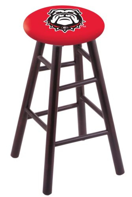 Wood Bar Stool w/ "University of Georgia Bulldog" Logo Seat Image 1