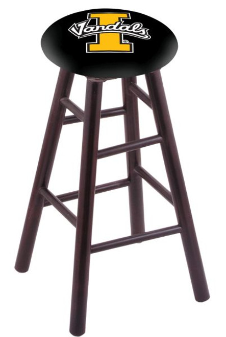 Wood Bar Stool w/ "University of Idaho" Logo Seat Image 1