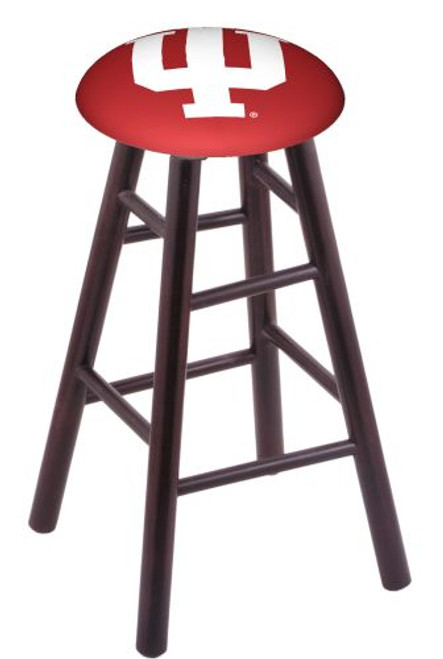 Wood Bar Stool w/ "Indiana University" Logo Seat Image 1