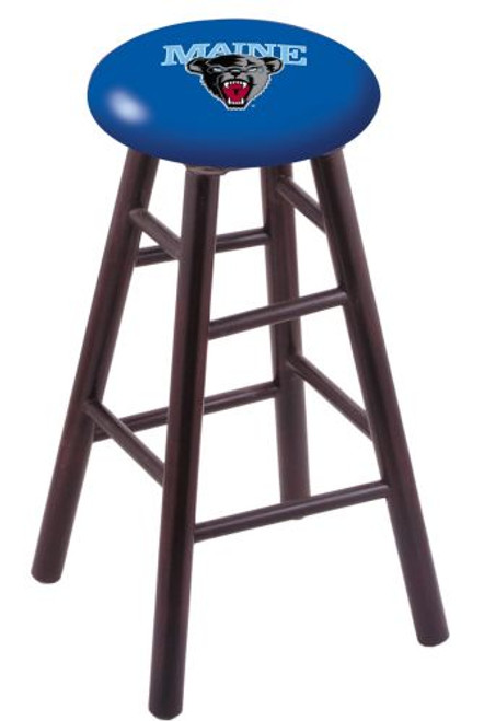 Wood Bar Stool w/ "University of Maine" Logo Seat Image 1