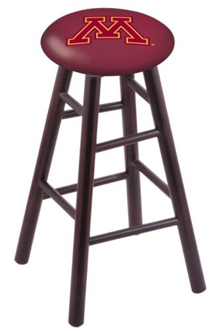 Wood Bar Stool w/ "University of Minnesota" Logo Seat Image 1