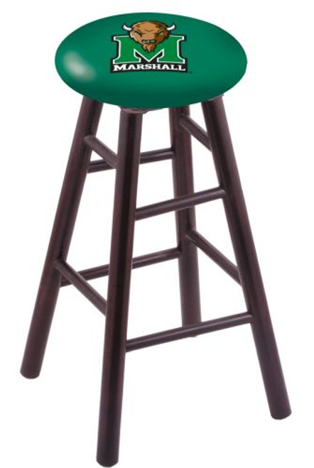 Wood Bar Stool w/ "Marshall University" Logo Seat Image 1