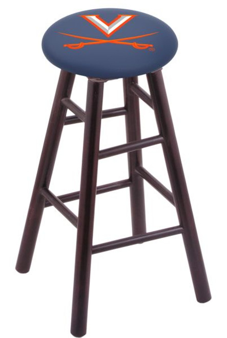 Wood Bar Stool w/ "University of Virginia" Logo Seat Image 1