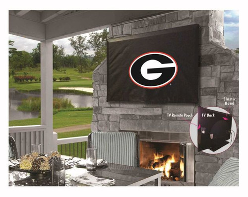 Georgia Outdoor TV Cover w/ Bulldogs Script 'G' Logo - Black Image 1