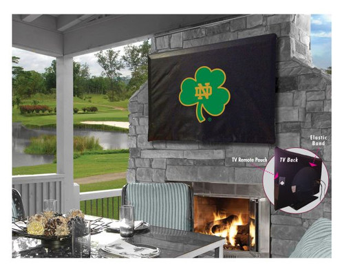 Notre Dame Outdoor TV Cover w/ Fighting Irish Shamrock Logo Image 1