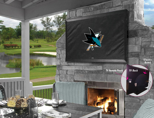 San Jose Outdoor TV Cover w/ Sharks Logo Image 1