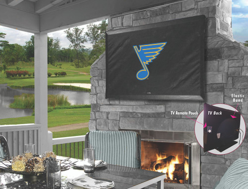 St Louis Outdoor TV Cover w/ Blues Logo