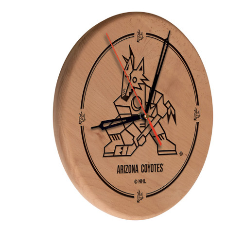 Arizona Coyotes Solid Wood Engraved Clock Image 1