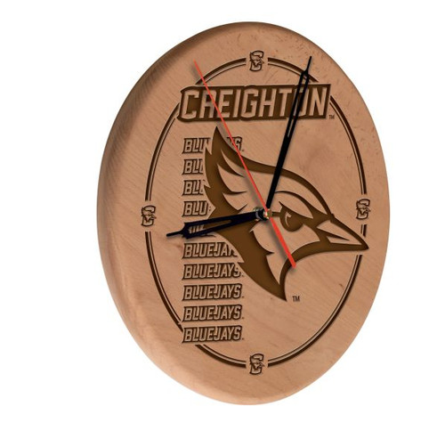 Creighton University Solid Wood Engraved Clock Image 1