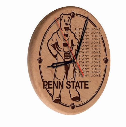 Pennsylvania State University Solid Wood Engraved Clock Image 1