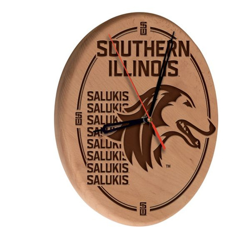 Southern Illinois University Solid Wood Engraved Clock Image 1