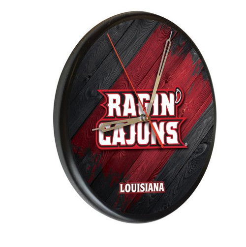 University of Louisiana at Lafayette Solid Wood Clock Image 1