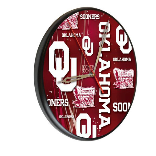 Oklahoma University Solid Wood Clock Image 1