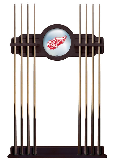 Detroit Red Wings Cue Rack w/ Officially Licensed Team Logo (English Tudor) Image 1