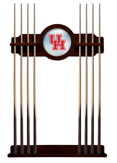 University of Houston Cue Rack w/ Officially Licensed Team Logo (English Tudor) Image 1