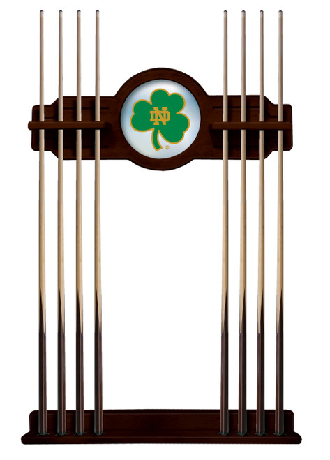 Notre Dame (Shamrock) Cue Rack w/ Officially Licensed Team Logo (English Tudor) Image 1