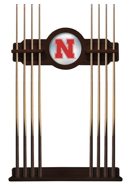 University of Nebraska Cue Rack w/ Officially Licensed Team Logo (English Tudor) Image 1