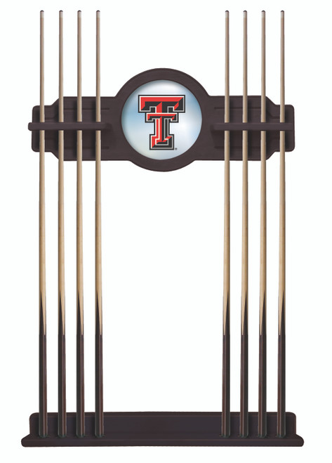Texas Tech University Cue Rack w/ Officially Licensed Team Logo (English Tudor)