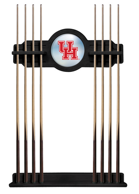 University of Houston Cue Rack w/ Officially Licensed Team Logo (Black) Image 1
