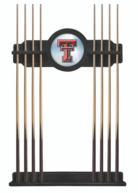 Texas Tech University Cue Rack w/ Officially Licensed Team Logo (Black)