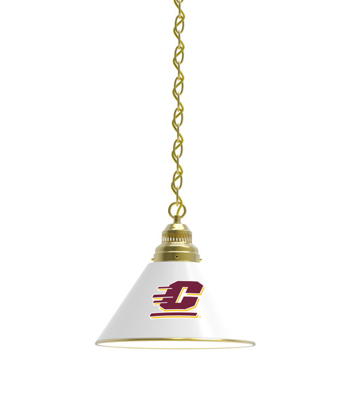 Central Michigan Billiard Light w/ Chippewas Logo - Pendant (Brass) Image 1