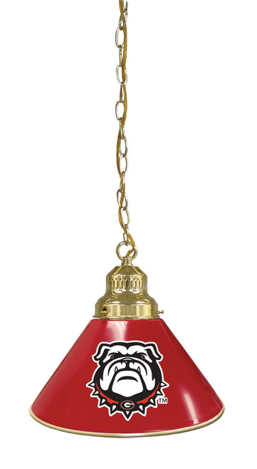 Georgia Billiard Light w/ Bulldogs Logo - Pendant (Brass) Image 1