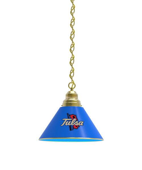 Tulsa Billiard Light w/ Golden Hurricanes Logo - Pendant (Brass) Image 1