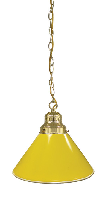 Plain Yellow Billiard Light w/ Yellow Color - Pendant (Brass) Image 1