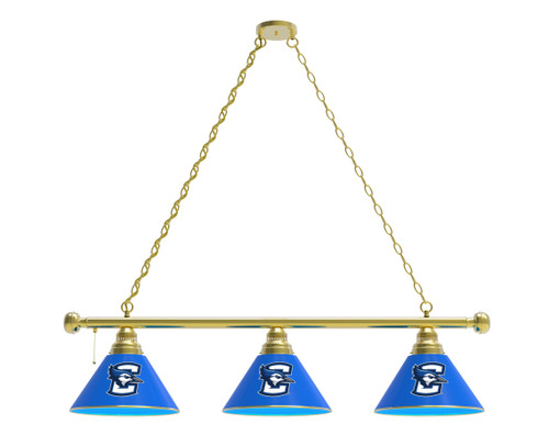 Creighton Billiard Light w/ Bluejays Logo - 3 Shade (Brass) Image 1