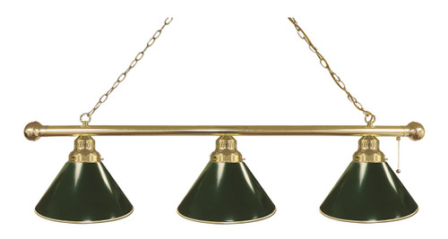 Plain Green Billiard Light w/ Green Color - 3 Shade (Brass) Image 1