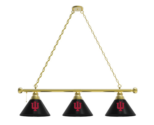 Indiana Billiard Light w/ Hoosiers Logo - 3 Shade (Brass) Image