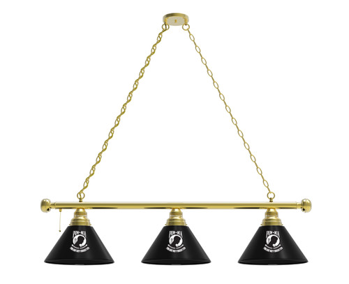 POW-MIA Billiard Light w/ Military Logo - 3 Shade (Brass)