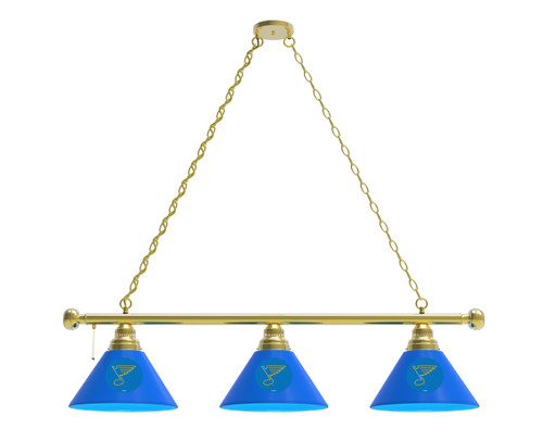 St Louis Billiard Light w/ Blues Logo - 3 Shade (Brass)