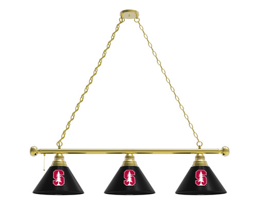 Stanford Billiard Light w/ Cardinals Logo - 3 Shade (Brass)