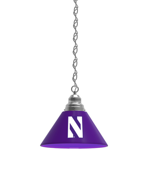 Northwestern Billiard Light w/ Wildcats Logo - Pendant (Chrome) Northwestern Billiard Light w/ Wildcats Logo - Pendant (Chrome)