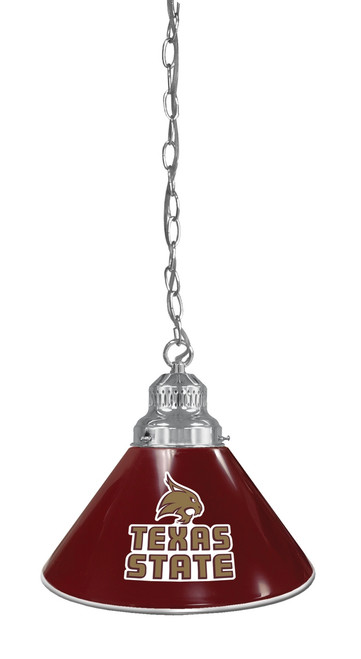 Texas State Billiard Light w/ Bobcats Logo - Pendant (Chrome) Image 1