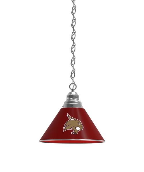 Texas State Billiard Light w/ Bobcats Logo - Pendant (Chrome) Texas State Billiard Light w/ Bobcats Logo - Pendant (Chrome)