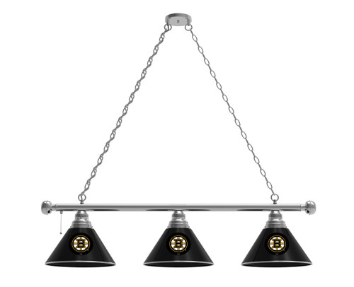 Boston Billiard Light w/ Bruins Logo - 3 Shade (Chrome) Image 1