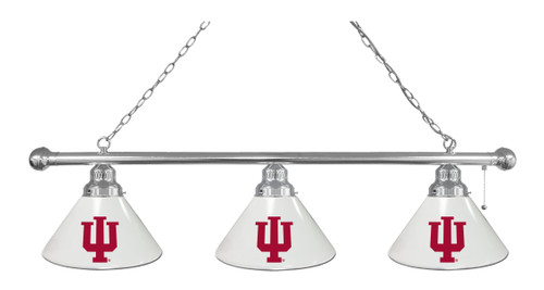 Indiana Billiard Light w/ Hoosiers Logo - 3 Shade (Chrome) Image 1