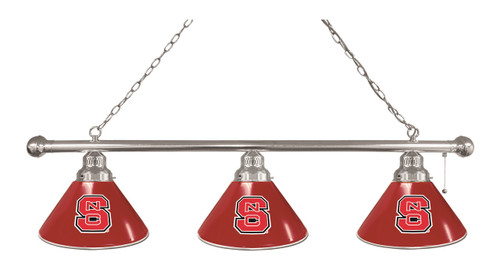 NC State Billiard Light w/ Wolfpack Logo - 3 Shade (Chrome) Image 1