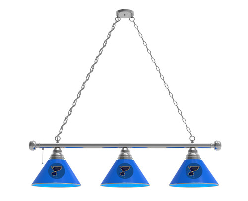 St Louis Billiard Light w/ Blues Logo - 3 Shade (Chrome) Image 1