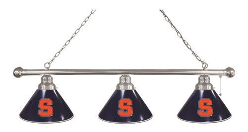 Syracuse Billiard Light w/ Orange Logo - 3 Shade (Chrome) Image 1